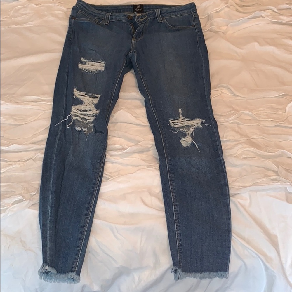 Just black ripped skinny jeans